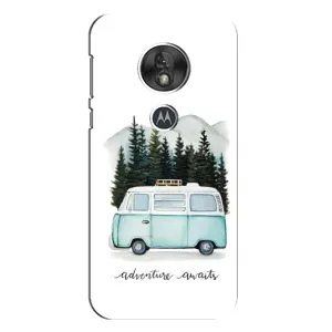 Силиконовый бампер с картинкой машины на Motorola MOTO G7 Play (Домик на колесах)