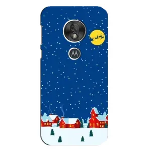 Силиконовый бампер на рождество для Motorola MOTO G7 Play (Город в снегу)