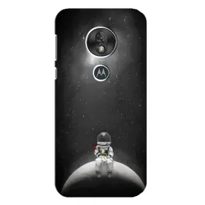 Силиконовый Чехол с принтом "Космонавты" на Motorola MOTO G7 Play (Космонавт романтик)