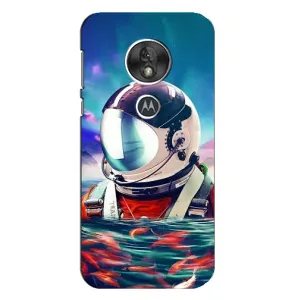 Силиконовый Чехол с принтом "Космонавты" на Motorola MOTO G7 Play (Космонавт в воде)