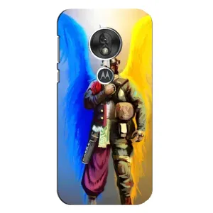 Чехол с картинкой (Патриотический КОЗАК) на Motorola MOTO G7 Play (Козак с крыльями)