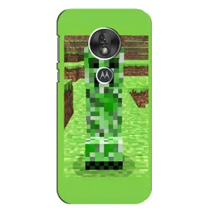 Чехлы для Motorola MOTO G7 Play (Персонажи Майн Крафт) (Крипер 2)
