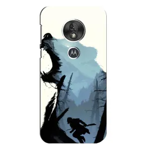Силиконовый бампер с картинкой животных для Motorola MOTO G7 Play (Медведь и лес)
