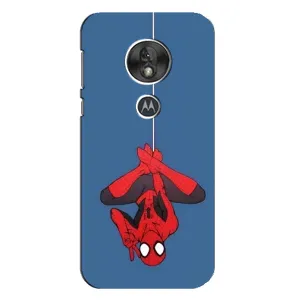 Чехол Супергерой Человека Паука на Motorola MOTO G7 Play (На паутине)