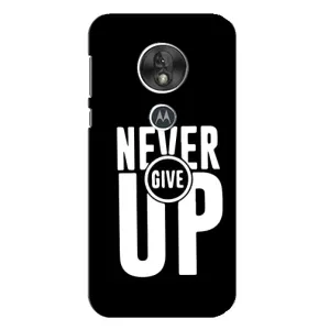 Силиконовый Чехол на Motorola MOTO G7 Play с картинкой Nike (Never Give UP)