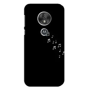 Чехол с картинками на черном фоне для Motorola MOTO G7 Play (Ноты)