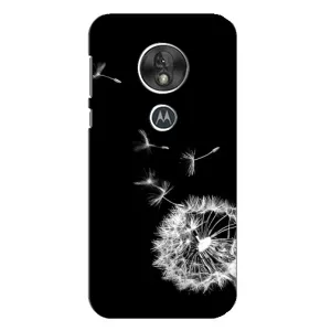 Силиконовый Чехол с одуванчиками на Motorola MOTO G7 Play (Одуванчик на чёрном)
