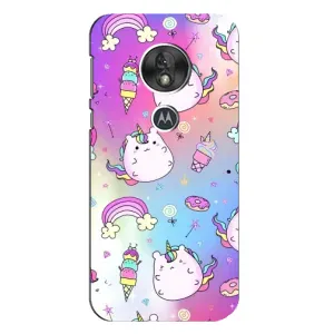 Чехол Unicorn на Motorola MOTO G7 Play (Радуга и Единорог)