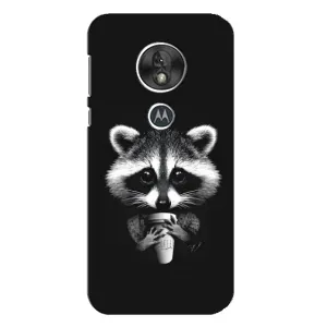 Силиконовый Чехол с Енотами на Motorola MOTO G7 Play (С кофем)