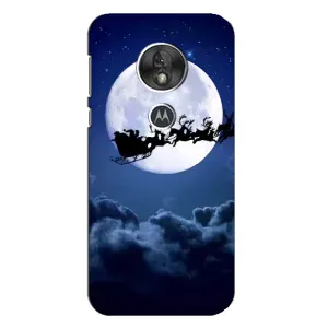Чехол Санта Клаус для Motorola MOTO G7 Play (Санта - луна)