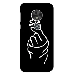 Чехлы (Знак сердечка) на Motorola MOTO G7 Play (Сердце на черном)