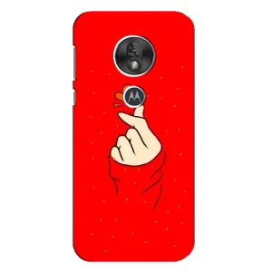 Чехлы (Знак сердечка) на Motorola MOTO G7 Play (Сердце на красном)