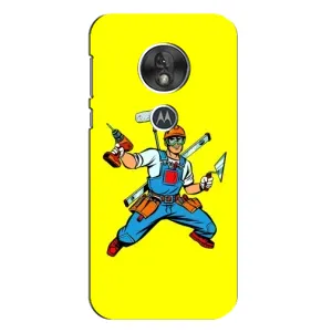 Силиконовый бампер (Работники) на Motorola MOTO G7 Play (Строитель)