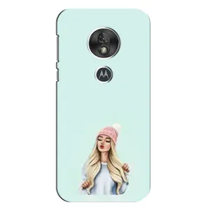 Силиконовый Чехол на Motorola MOTO G7 Play с картинкой Стильных Девушек (В шапке)