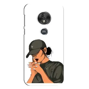Силиконовый Чехол на Motorola MOTO G7 Play с картинкой Стильных Девушек (В зеленом)