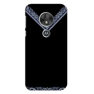Силиконовый Чехол на Motorola MOTO G7 Play (Воротник вышиванки)