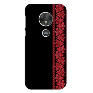 Силиконовый Чехол на Motorola MOTO G7 Play с картинкой Вышиванки (Вышиванка на черном)