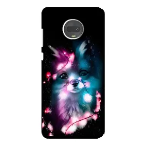 Чехол с Лисичкой для Motorola MOTO G7 Plus (Черная Лиса)