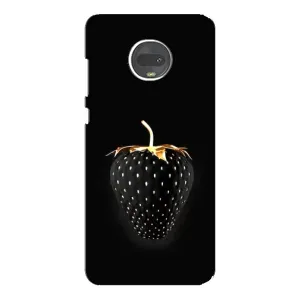 Чехол с изображением вкусной еды для Motorola MOTO G7 Plus (Чёрная клубника)