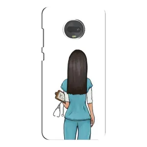 Силиконовый бампер (Работники) на Motorola MOTO G7 Plus (Доктор)