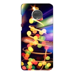 Чехол Новогодняя Елка на Motorola MOTO G7 Plus (Гирлянды)