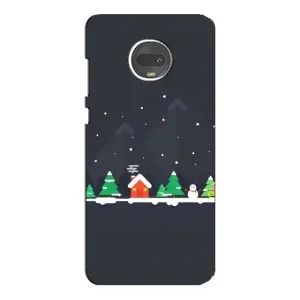 Силиконовый бампер на рождество для Motorola MOTO G7 Plus (Город зимний)