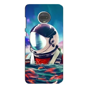 Силиконовый Чехол с принтом "Космонавты" на Motorola MOTO G7 Plus (Космонавт в воде)