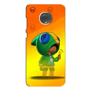 Чехол Бравл Старс для Motorola MOTO G7 Plus (LEON в кофте)