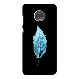 Чохол з картинками на чорному фоні для Motorola MOTO G7 Plus (Листя)