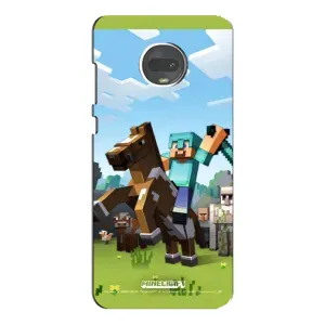 Чохли для Motorola MOTO G7 Plus (Персонажі МайнКрафт) (На коні)