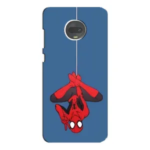 Чехол Супергерой Человека Паука на Motorola MOTO G7 Plus (На паутине)