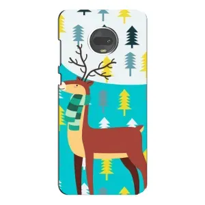 Силиконовый бампер с картинкой животных для Motorola MOTO G7 Plus (Олень с шарфом)