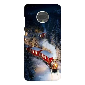 Силиконовый бампер на рождество для Motorola MOTO G7 Plus (Поезд)