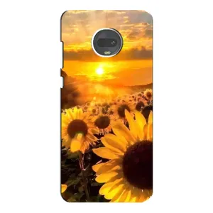 Чехол с Цветами для Motorola MOTO G7 Plus (поле подсолнухов)