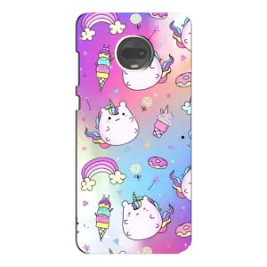 Чехол Unicorn на Motorola MOTO G7 Plus (Радуга и Единорог)