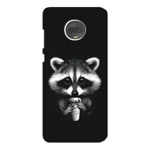 Силиконовый Чехол с Енотами на Motorola MOTO G7 Plus (С кофем)
