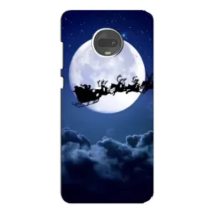 Чехол Санта Клаус для Motorola MOTO G7 Plus (Санта - луна)