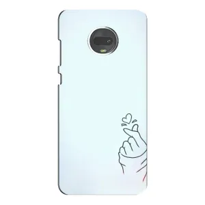 Чехлы (Знак сердечка) на Motorola MOTO G7 Plus (Сердце на голубом)
