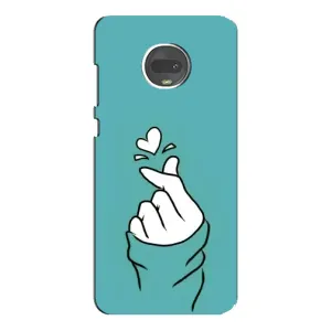 Чехлы (Знак сердечка) на Motorola MOTO G7 Plus (Сердечко на бирюзовом)
