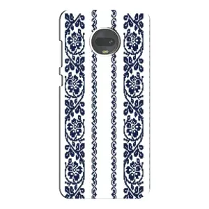 Силиконовый Чехол на Motorola MOTO G7 Plus с картинкой Вышиванки (Синяя вышиванка)