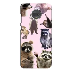 Силиконовый Чехол с Енотами на Motorola MOTO G7 Plus (Смешные Еноты)