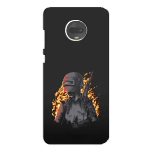 Чохол з картинкою "Герой Pubg" на Motorola MOTO G7 Plus (В полум'ї)