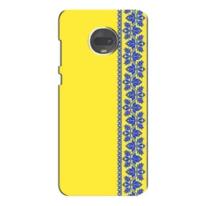 Силіконовый Чохол на Motorola MOTO G7 Plus (Вишиванка на жовтому фоні)