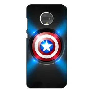 Чехол с Щитом Капитана Америки на Motorola MOTO G7 Plus (Яркий Щит Капитана)
