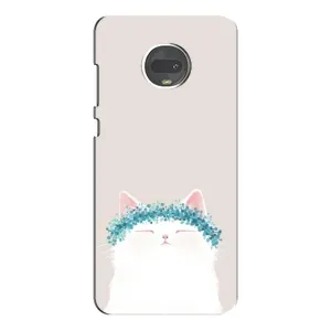 Чехол на тематику: Коты для Motorola MOTO G7 (Белый котик)