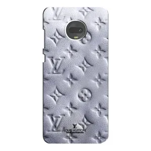 Текстурный Чехол Louis Vuitton для Мото Джи 7 (Белый ЛВ)