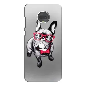 Чехол (ТПУ) Милые собачки для Motorola MOTO G7 (Бульдог в очках)