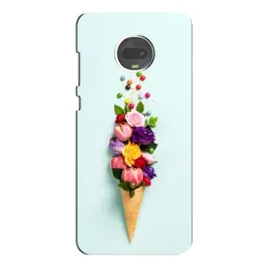 Чехлы с тематикой "ЦВЕТЫ" на Motorola MOTO G7 (Цветок-мороженное)