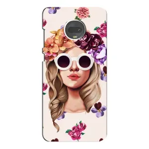 Чехол с картинкой Модные Девчонки Motorola MOTO G7 (Девушка в очках)
