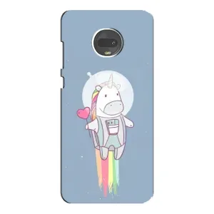 Чехол Unicorn на Motorola MOTO G7 (Единорог космонавт)